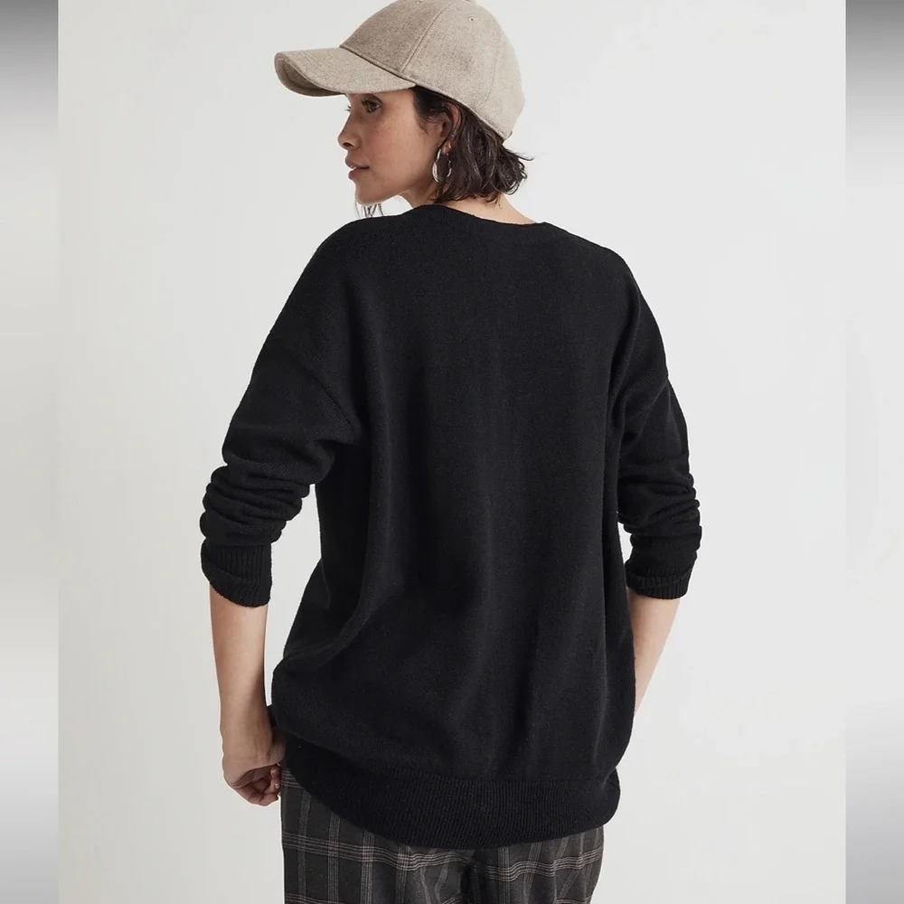 Madewell V-Neck Relaxed Cardigan black size XS new - Picture 3 of 8